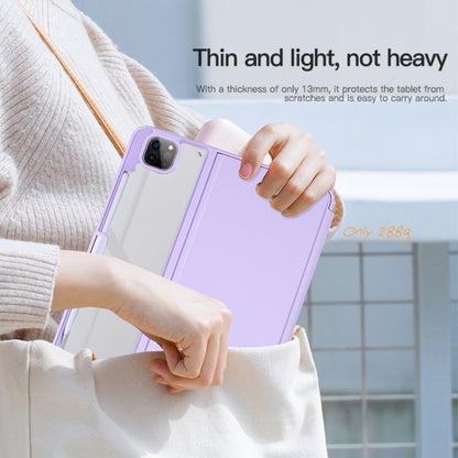 For iPad Pro 9.7 / 9.7 2018 / 2017 2-Fold Clear Acrylic Leather Tablet Case(Light Purple) - iPad 9.7 (2018) & (2017) Cases by buy2fix | Online Shopping UK | buy2fix