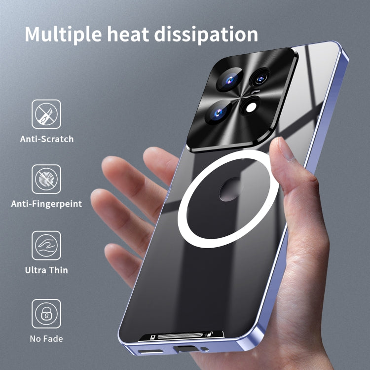 For Motorola Edge 50 Pro Frosted Metal MagSafe Magnetic Phone Case(Puprle) - Motorola Cases by buy2fix | Online Shopping UK | buy2fix