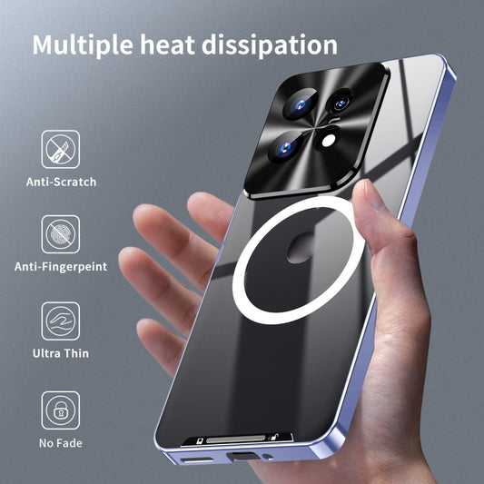 For Motorola Edge 50 Pro Frosted Metal MagSafe Magnetic Phone Case(Puprle) - Motorola Cases by buy2fix | Online Shopping UK | buy2fix