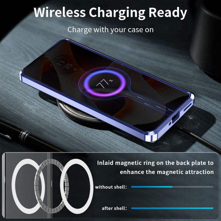 For Motorola Edge 50 Pro Frosted Metal MagSafe Magnetic Phone Case(Puprle) - Motorola Cases by buy2fix | Online Shopping UK | buy2fix