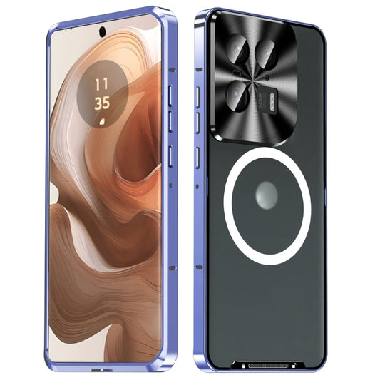 For Motorola Edge 50 Ultra Frosted Metal MagSafe Magnetic Phone Case(Puprle) - Motorola Cases by buy2fix | Online Shopping UK | buy2fix