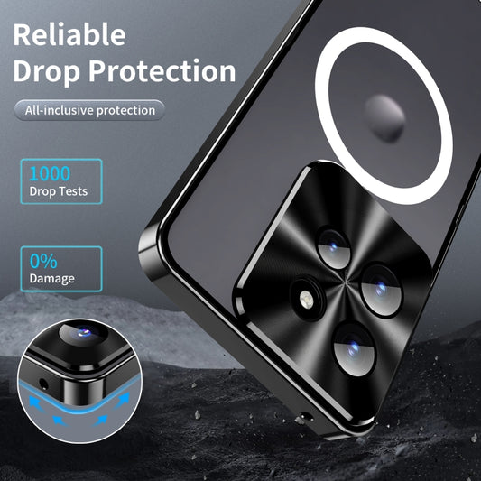 For Motorola Edge 50 Frosted Metal MagSafe Magnetic Phone Case(Black) - Motorola Cases by buy2fix | Online Shopping UK | buy2fix