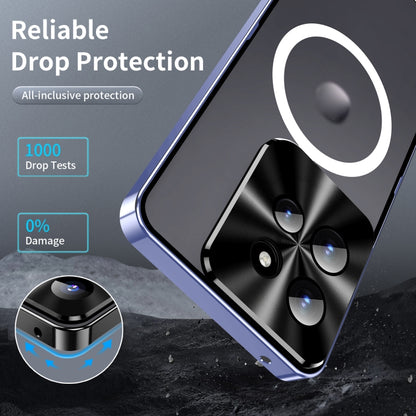 For Motorola Edge 50 Frosted Metal MagSafe Magnetic Phone Case(Puprle) - Motorola Cases by buy2fix | Online Shopping UK | buy2fix