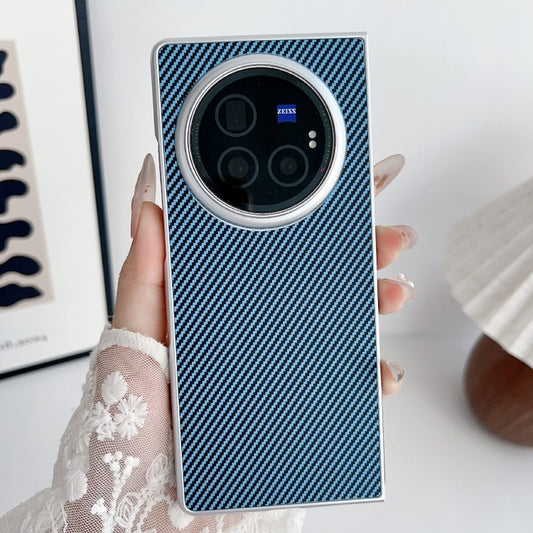 For vivo X Fold3 Pro Kevlar Carbon Fiber Ultra-thin Shockproof Phone Case(Blue) by buy2fix