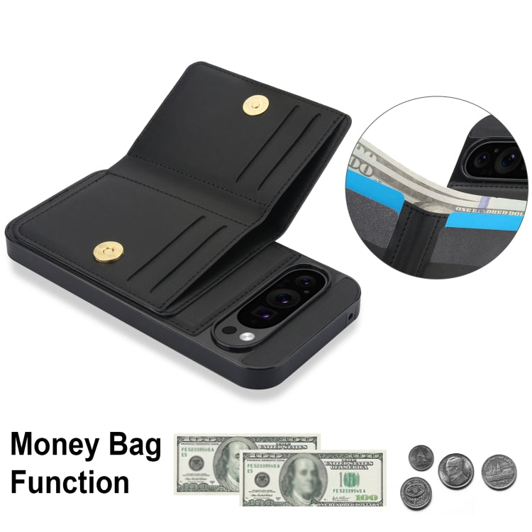 For Google Pixel 9 Pro XL RFID Anti-theft Card Ring Holder Phone Case(Black) - Google Cases by buy2fix | Online Shopping UK | buy2fix