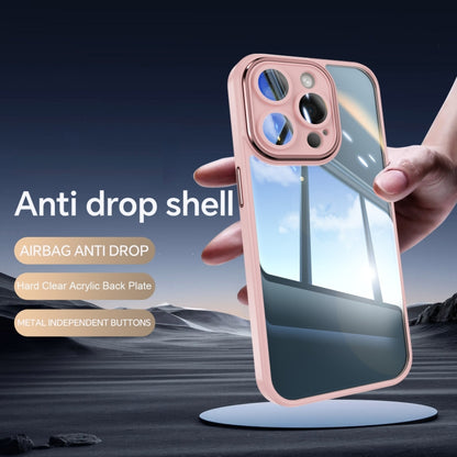 For iPhone 15 Pro Acrylic Hybrid TPU Armor Shockproof Phone Case(Pink) by buy2fix