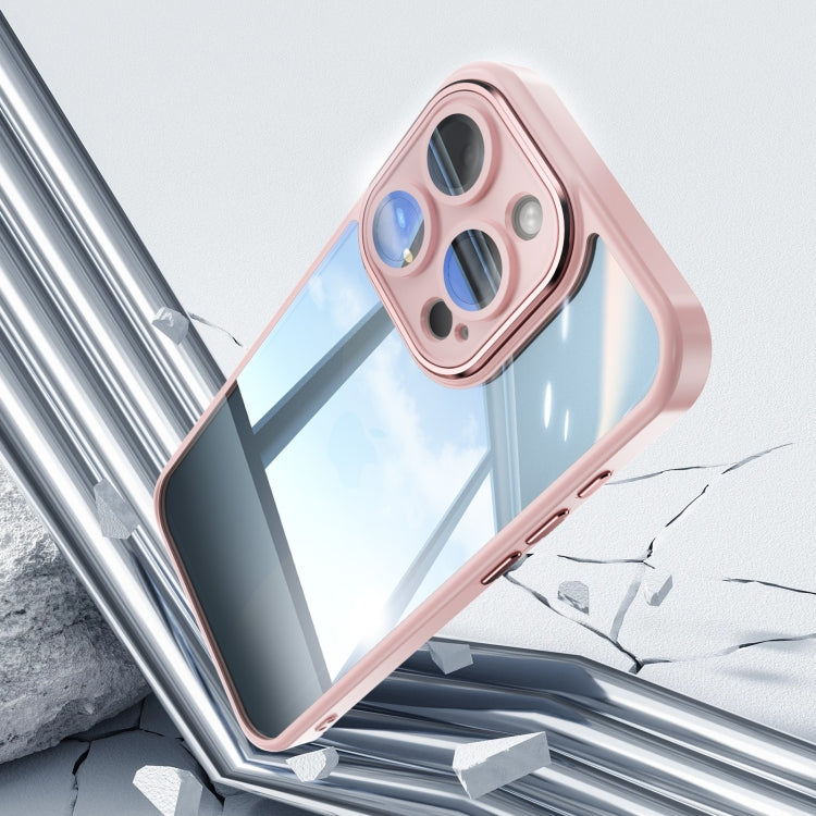 For iPhone 15 Pro Acrylic Hybrid TPU Armor Shockproof Phone Case(Pink) by buy2fix