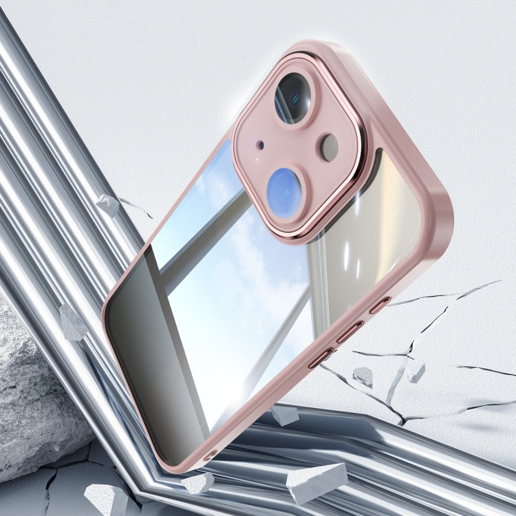 For iPhone 15 Acrylic Hybrid TPU Armor Shockproof Phone Case(Pink) by buy2fix