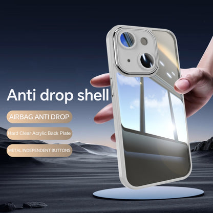For iPhone 15 Acrylic Hybrid TPU Armor Shockproof Phone Case(Grey) by buy2fix