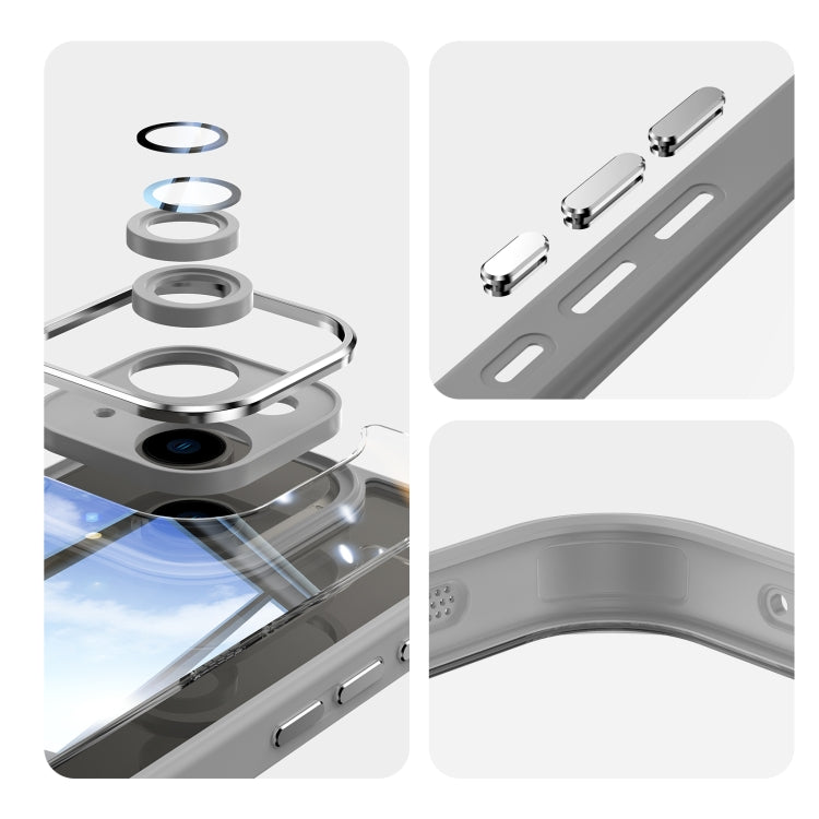 For iPhone 15 Acrylic Hybrid TPU Armor Shockproof Phone Case(Grey) by buy2fix