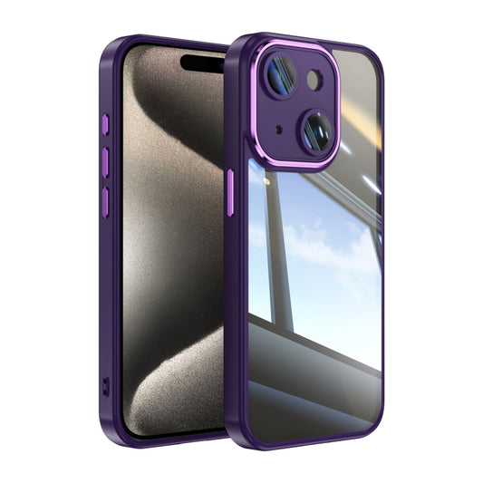 For iPhone 15 Acrylic Hybrid TPU Armor Shockproof Phone Case(Purple) by buy2fix