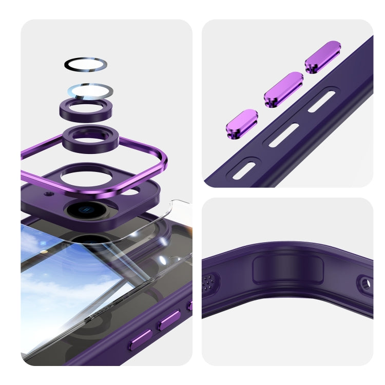 For iPhone 15 Acrylic Hybrid TPU Armor Shockproof Phone Case(Purple) by buy2fix