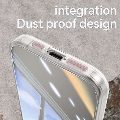 For iPhone 15 Acrylic Hybrid TPU Armor Shockproof Phone Case(Transparent) by buy2fix