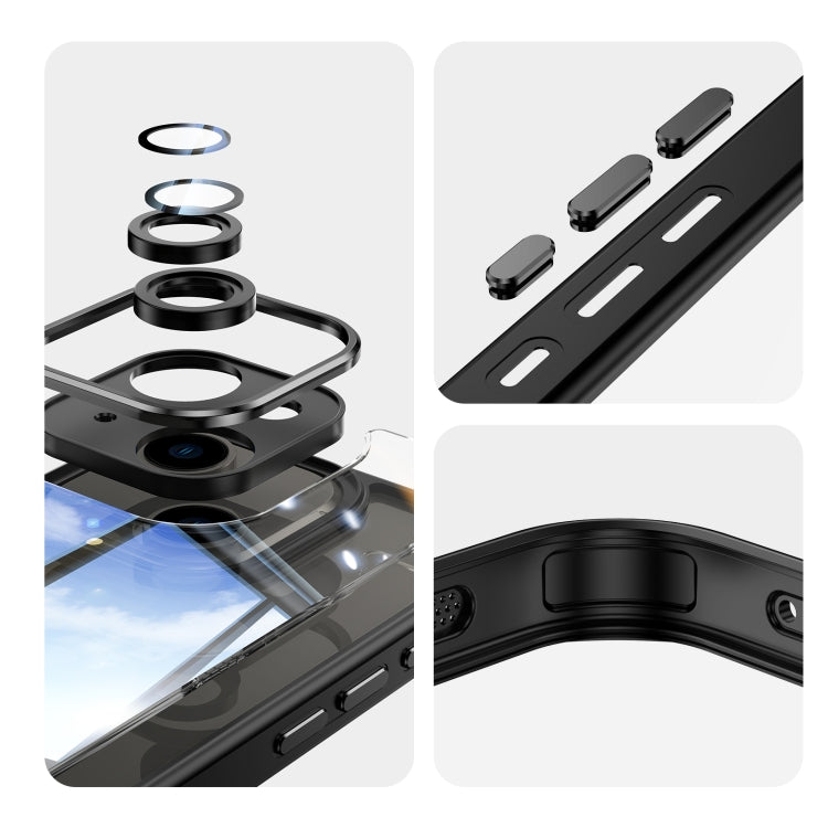 For iPhone 14 Acrylic Hybrid TPU Armor Shockproof Phone Case(Black) by buy2fix