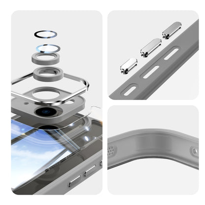 For iPhone 14 Acrylic Hybrid TPU Armor Shockproof Phone Case(Grey) by buy2fix