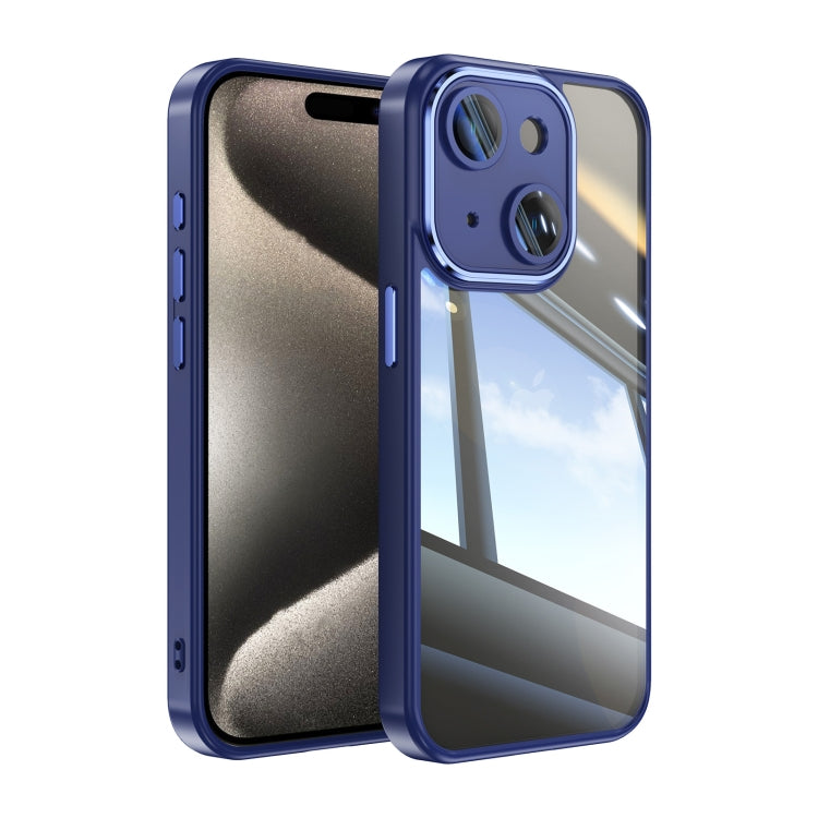 For iPhone 14 Acrylic Hybrid TPU Armor Shockproof Phone Case(Blue) by buy2fix