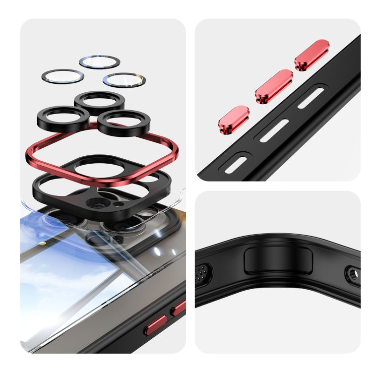 For iPhone 14 Pro Max Acrylic Hybrid TPU Armor Shockproof Phone Case(Black Red) by buy2fix