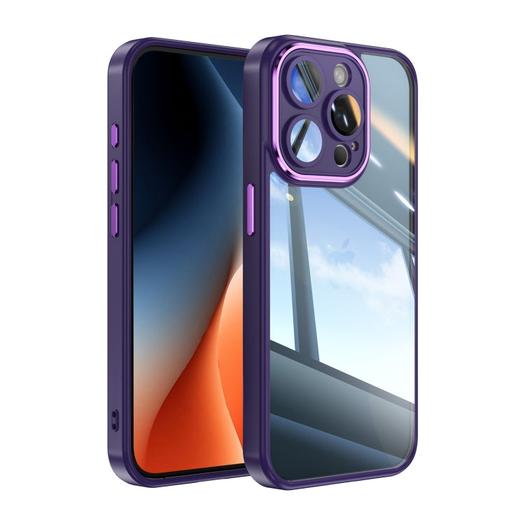 For iPhone 14 Pro Max Acrylic Hybrid TPU Armor Shockproof Phone Case(Purple) by buy2fix