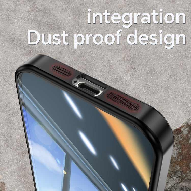 For iPhone 13 Pro Acrylic Hybrid TPU Armor Shockproof Phone Case(Black Red) by buy2fix