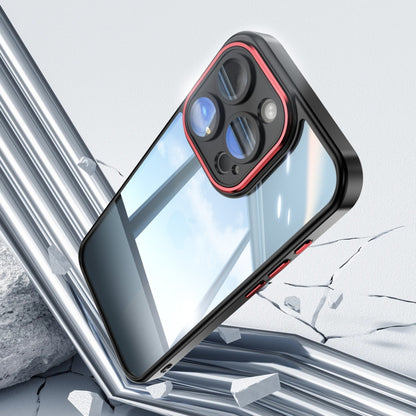 For iPhone 13 Pro Acrylic Hybrid TPU Armor Shockproof Phone Case(Black Red) by buy2fix
