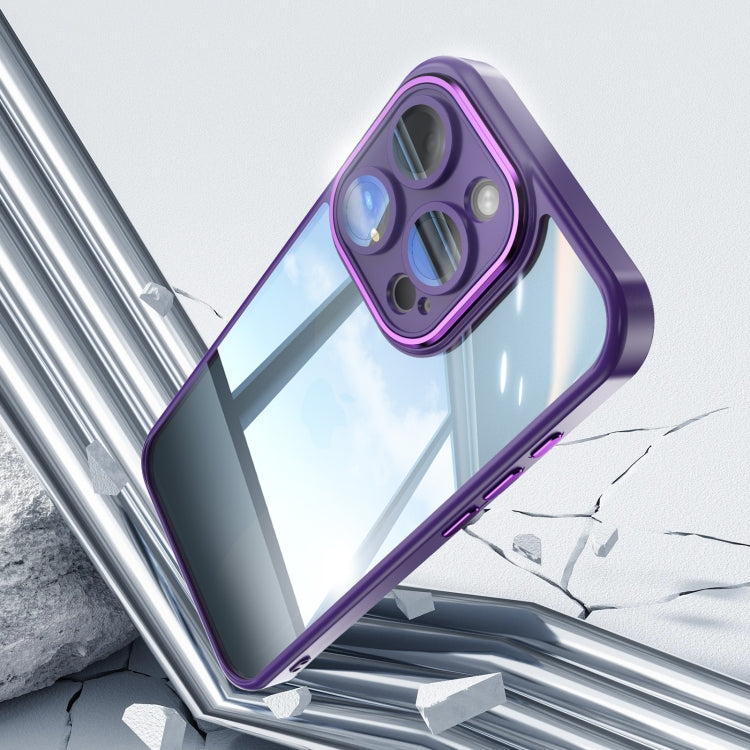 For iPhone 13 Pro Acrylic Hybrid TPU Armor Shockproof Phone Case(Purple) by buy2fix