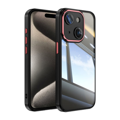For iPhone 13 Acrylic Hybrid TPU Armor Shockproof Phone Case(Black Red) by buy2fix