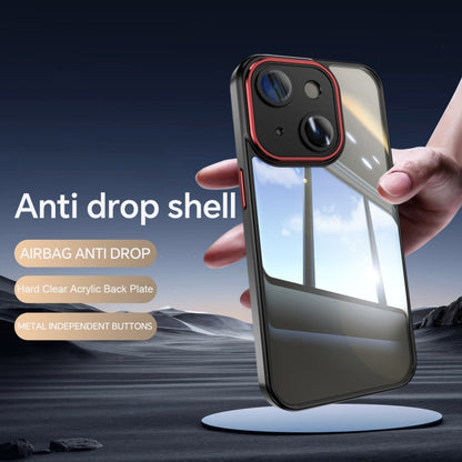 For iPhone 13 Acrylic Hybrid TPU Armor Shockproof Phone Case(Black Red) by buy2fix