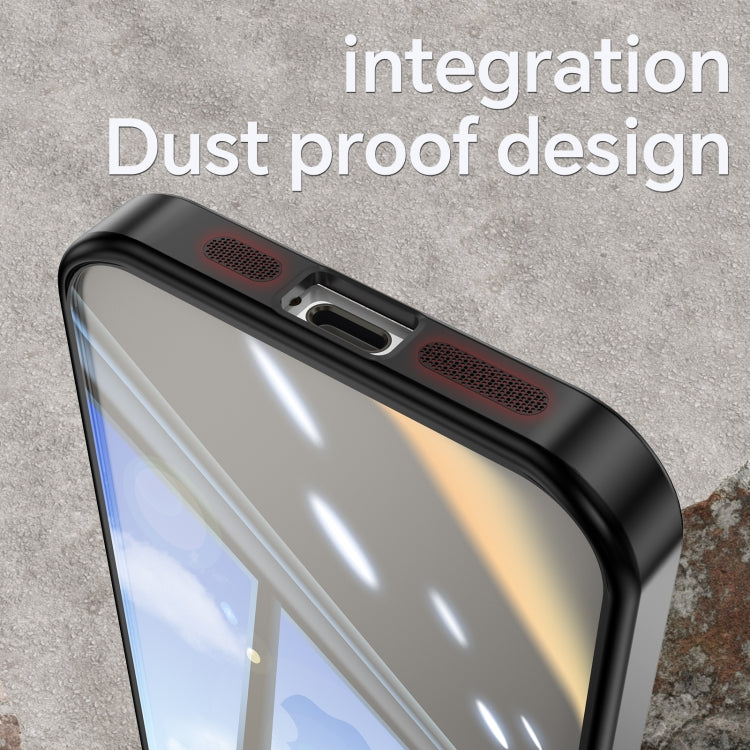 For iPhone 12 Acrylic Hybrid TPU Armor Shockproof Phone Case(Black Red) by buy2fix