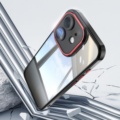 For iPhone 12 Acrylic Hybrid TPU Armor Shockproof Phone Case(Black Red) by buy2fix
