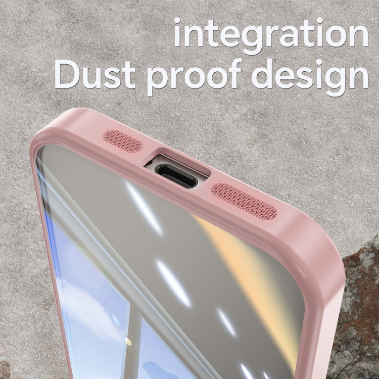 For iPhone 12 Acrylic Hybrid TPU Armor Shockproof Phone Case(Pink) by buy2fix