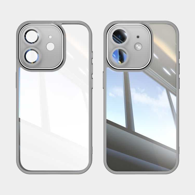 For iPhone 12 Acrylic Hybrid TPU Armor Shockproof Phone Case(Grey) by buy2fix