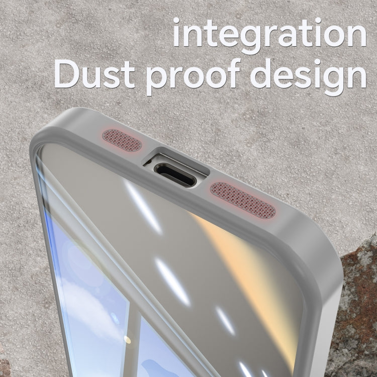 For iPhone 12 Acrylic Hybrid TPU Armor Shockproof Phone Case(Grey) by buy2fix