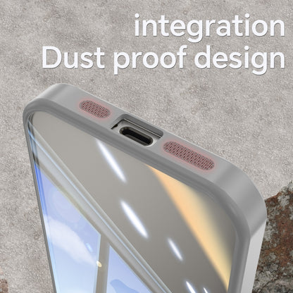 For iPhone 12 Acrylic Hybrid TPU Armor Shockproof Phone Case(Grey) by buy2fix