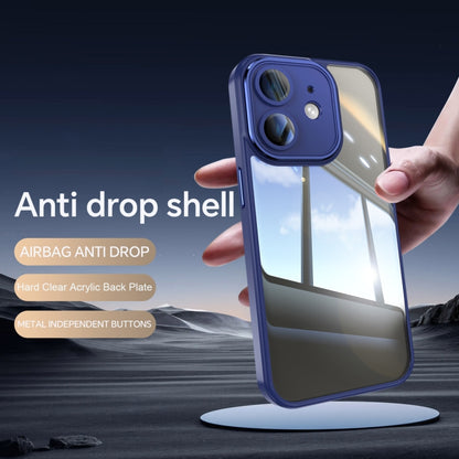 For iPhone 12 Acrylic Hybrid TPU Armor Shockproof Phone Case(Blue) by buy2fix