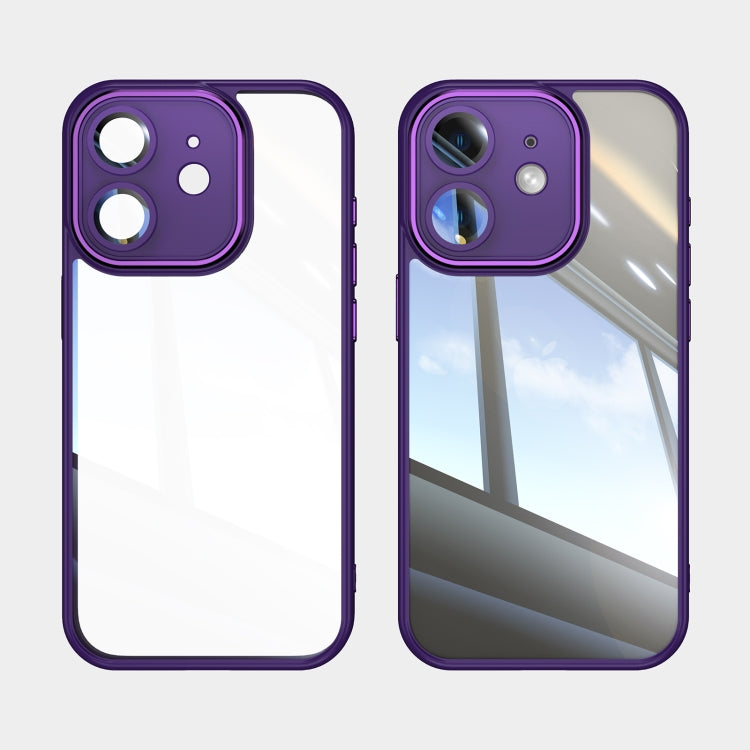 For iPhone 12 Acrylic Hybrid TPU Armor Shockproof Phone Case(Purple) by buy2fix