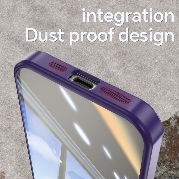 For iPhone 12 Acrylic Hybrid TPU Armor Shockproof Phone Case(Purple) by buy2fix