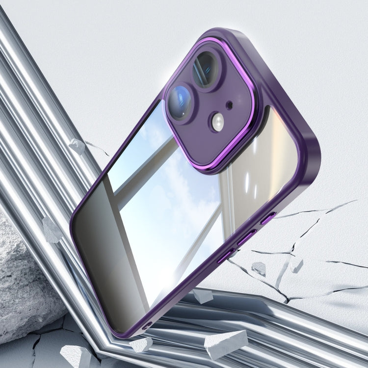 For iPhone 12 Acrylic Hybrid TPU Armor Shockproof Phone Case(Purple) by buy2fix