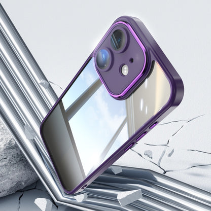 For iPhone 12 Acrylic Hybrid TPU Armor Shockproof Phone Case(Purple) by buy2fix