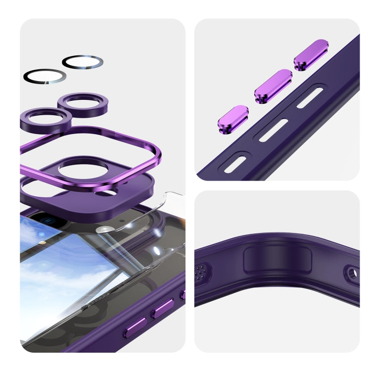 For iPhone 12 Acrylic Hybrid TPU Armor Shockproof Phone Case(Purple) by buy2fix