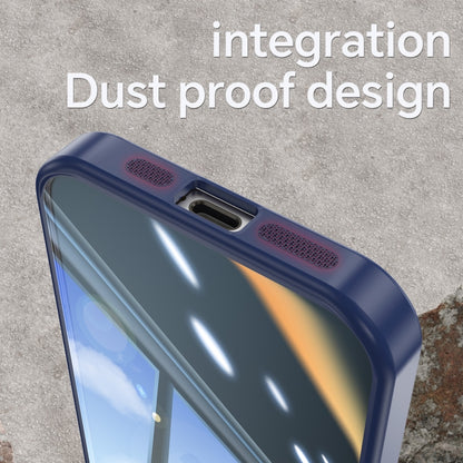 For iPhone 12 Pro Max Acrylic Hybrid TPU Armor Shockproof Phone Case(Blue) by buy2fix