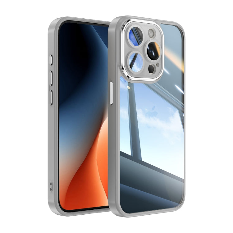 For iPhone 12 Pro Acrylic Hybrid TPU Armor Shockproof Phone Case(Grey) by buy2fix