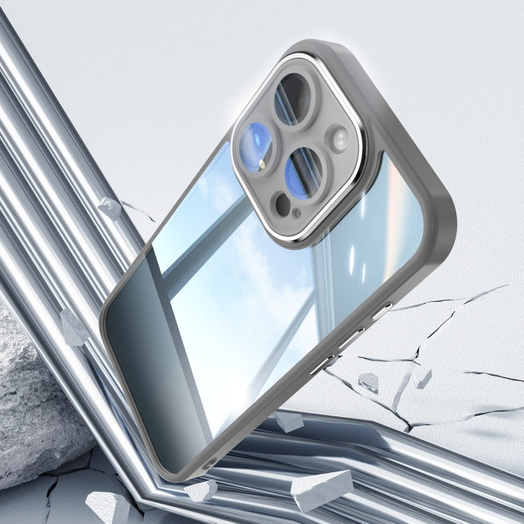 For iPhone 12 Pro Acrylic Hybrid TPU Armor Shockproof Phone Case(Grey) by buy2fix