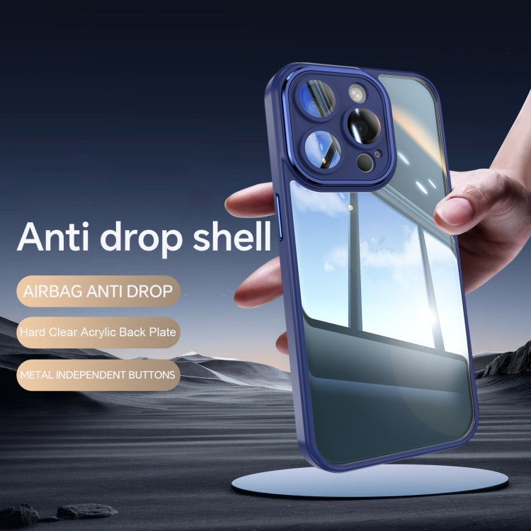 For iPhone 12 Pro Acrylic Hybrid TPU Armor Shockproof Phone Case(Blue) by buy2fix
