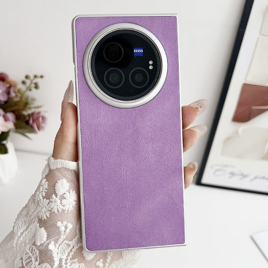 For vivo X Fold3 Pro Skin Feel Leather Texture Pearlescent Paint Shockproof Phone Case(Purple) by buy2fix