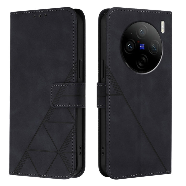 For vivo X100s Crossbody 3D Embossed Flip Leather Phone Case(Black) - vivo Cases by buy2fix | Online Shopping UK | buy2fix