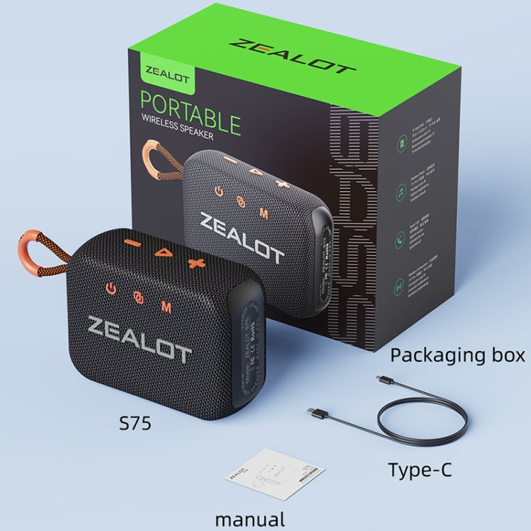 Zealot S75 Portable Outdoor IPX6 Waterproof Bluetooth Speaker(Orange) - Waterproof Speaker by ZEALOT | Online Shopping UK | buy2fix