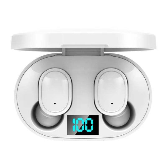 E6S LED Display TWS Wireless Bluetooth Earphone(White)