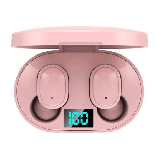 E6S LED Display TWS Wireless Bluetooth Earphone(Pink)