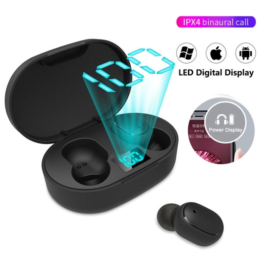 E6S LED Display TWS Wireless Bluetooth Earphone(White) by buy2fix