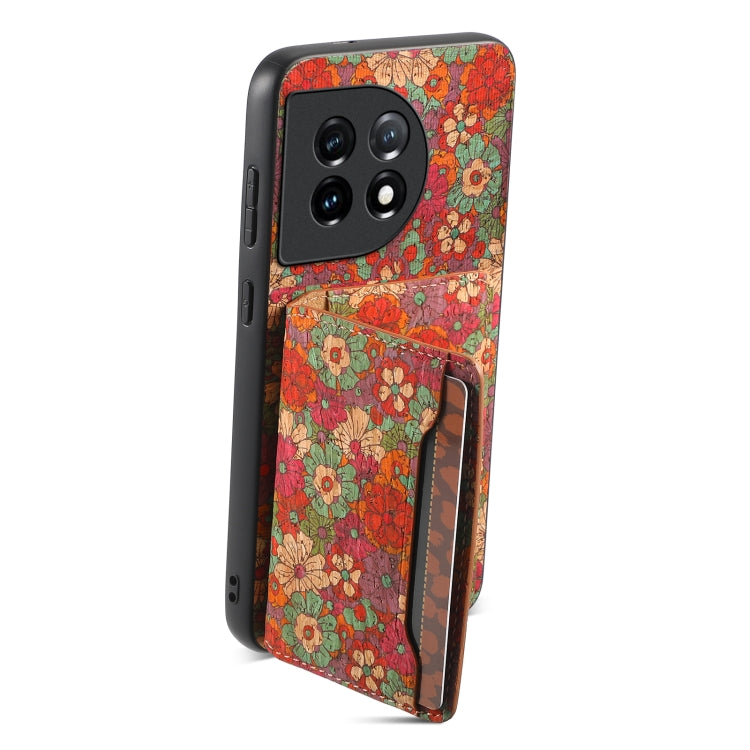 For OnePlus 11 Card Slot Holder Phone Case(Summer Red) by buy2fix